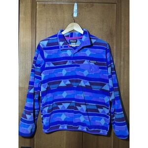 Patagonia Synchilla Snap-T Fleece Pullover Womens M Blue Purple USA EUC